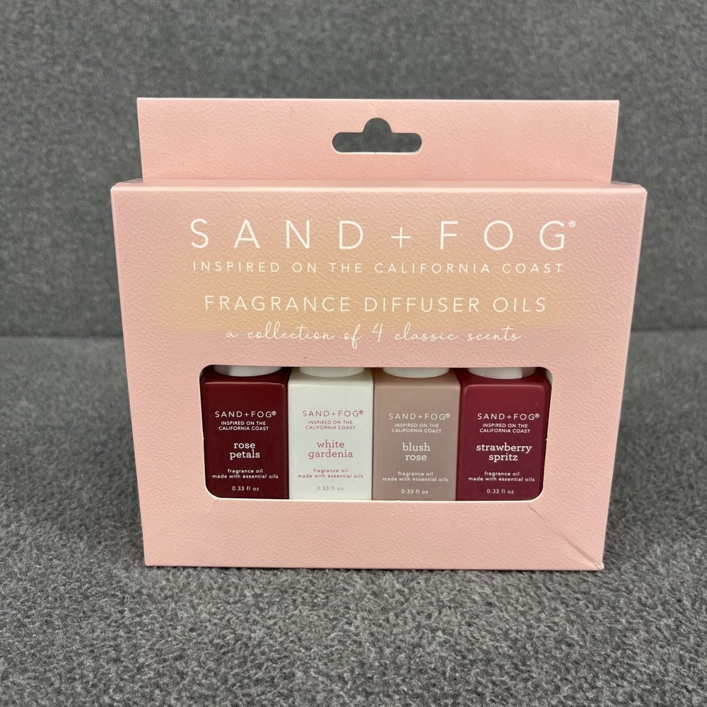 Sand + Fog Fragrance Diffuser Oils‎ 4 Pack Rose Gardenia Blush Strawberry Set